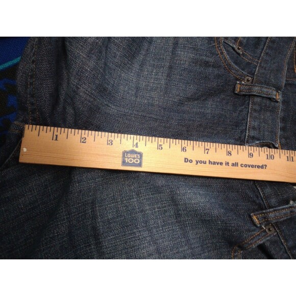 Levis 515  Bootcut Jeans Womens 100% Cotton Midrise Slim Taper Dark Wash 33x31.5 - Picture 10 of 14